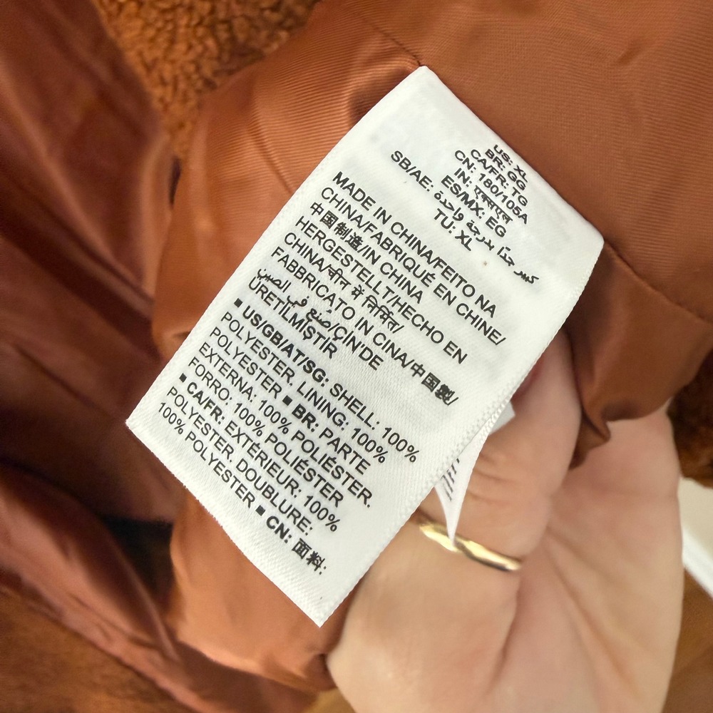 Daily Ritual Womens‎ XL Teddy Bear Coat Rust Brown Sherpa Fleece Jacket Overcoat - Picture 5 of 5